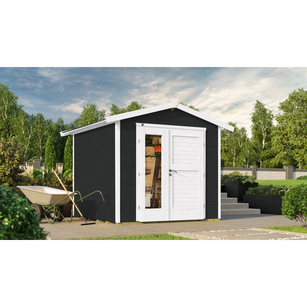 Gartenhaus 224 A Gr. 2 anthrazit, 21mm, neue Design-Doppeltür