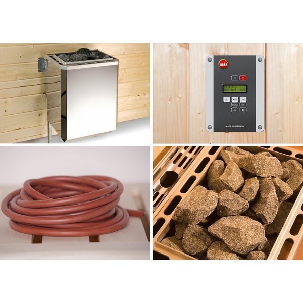 Elementsauna Varberg 3 GTF Trend inkl. 7, 5 kW OS-Ofenset