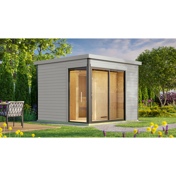 Design-Saunahaus SH 412, hellgrau, OS