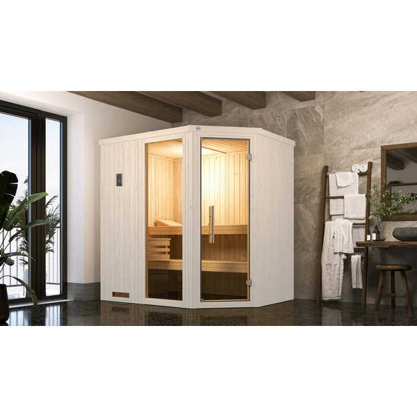 Elementsauna Varberg 1 GTF Trend, Kompakt 5, 4 weiß