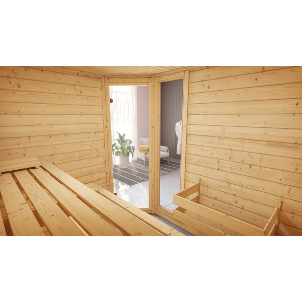 Massivholzsauna VALIDA Eck 3 GTF, OS 7.5