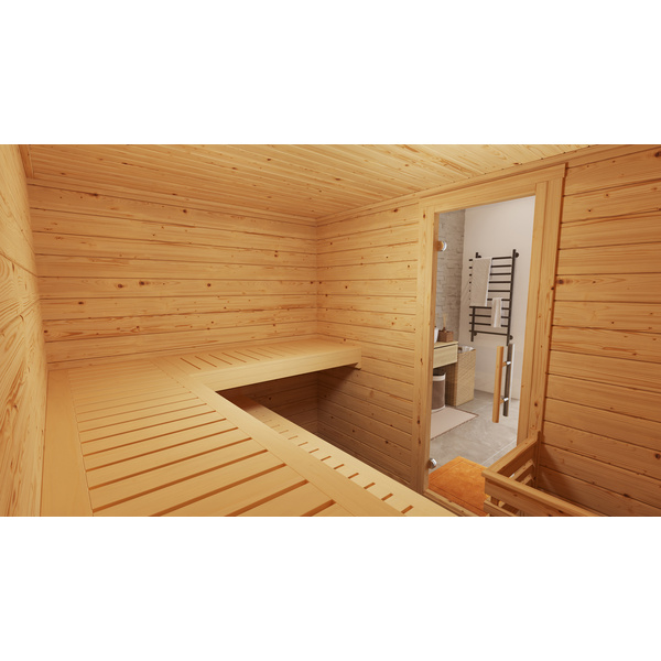 Massivholzsauna BERGEN 3 GT, OS 9.0