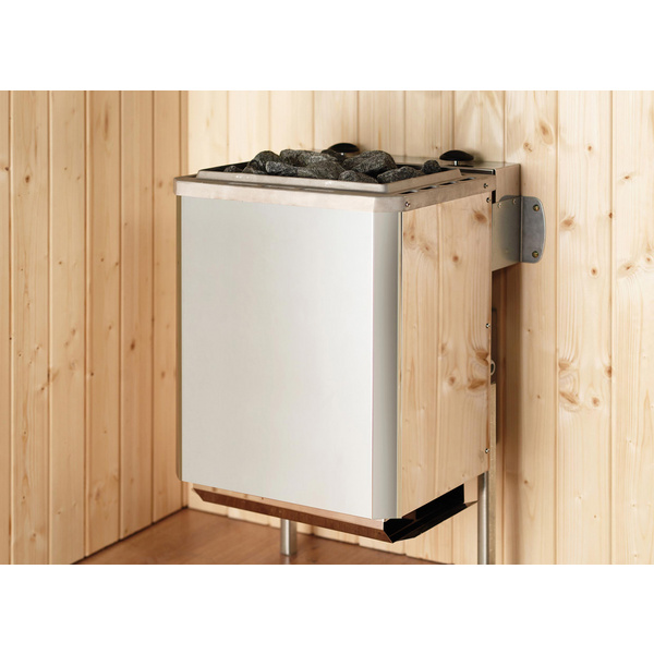 Gartensauna Kaapi 1 mit 400V Kompakt-Ofen, integrierte Steuerung, Ofenschutz, Saunasteine, Anschlusskabel