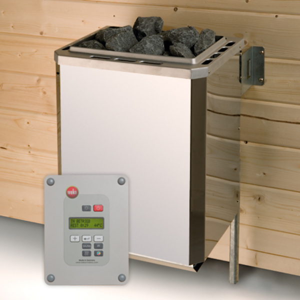 Massivholz-Sauna BERGEN 3 HT, OS7, 5 KW