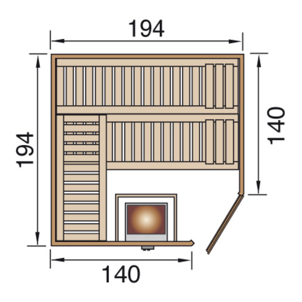 Elementsauna VARBERG 3 HT