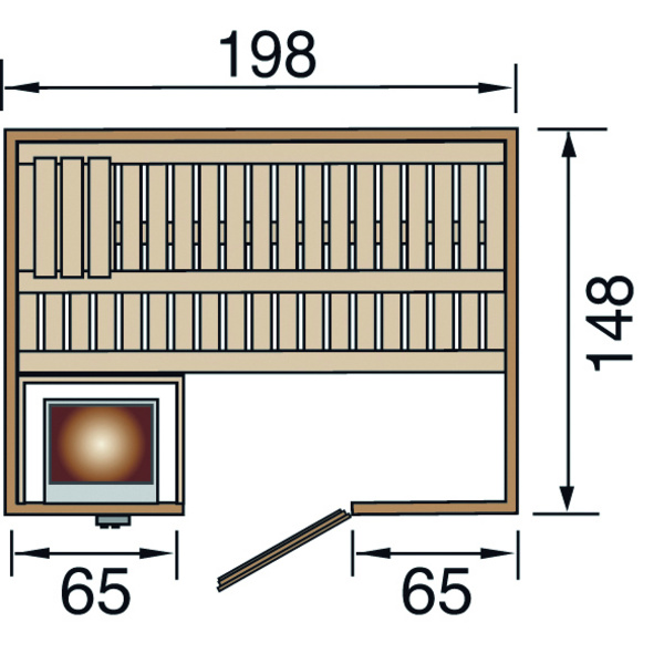 Premium-Massivholzsauna 45mm BERGEN 1 GT