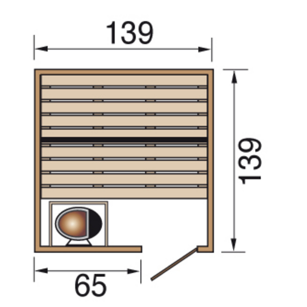 Massivholzsauna 38mm VALIDA 1 GT