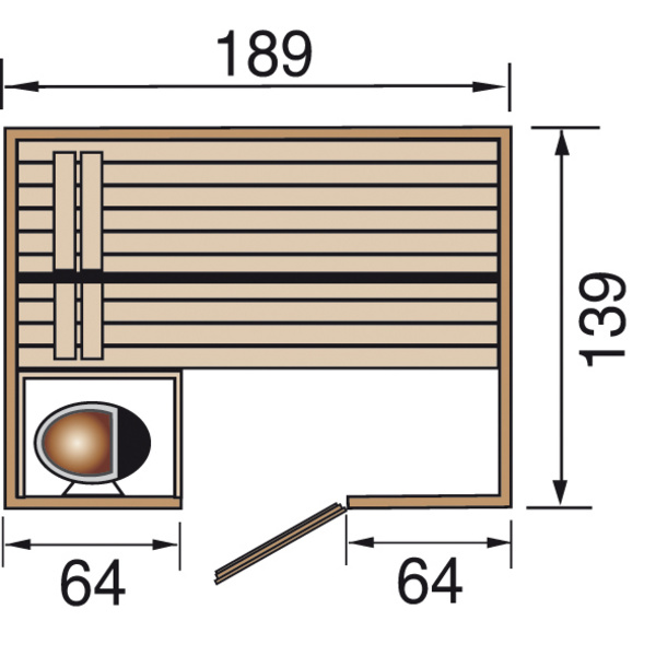 Massivholzsauna 38mm VALIDA 2 GT