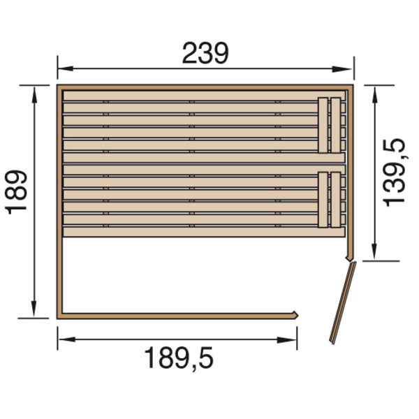 Massivholzsauna 38mm VALIDA Eck 3 GTF
