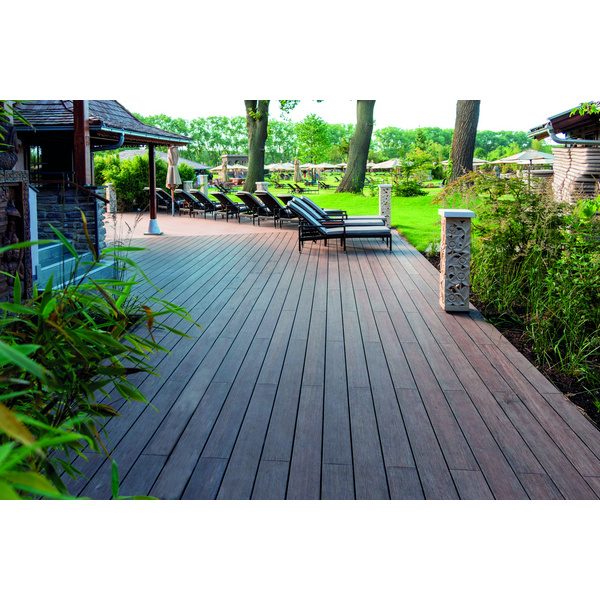 Terrassendiele Bambus einseitig glatt, unterseitige Nut, TERRACON® - 21 x 119 mm