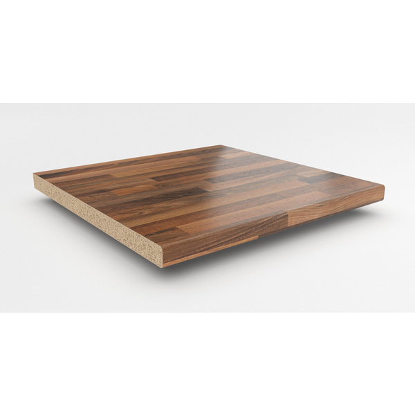 Küchenarbeitsplatte AF 40/133 beids. gerundet NU742 POF nussbaum butcherblock hell