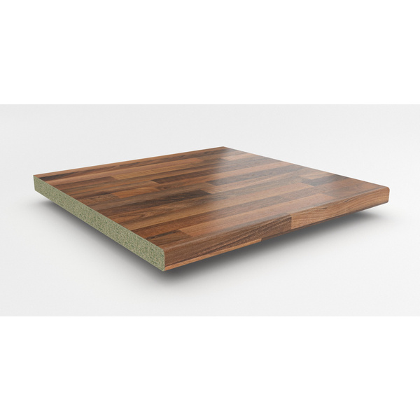 Küchenarbeitsplatte AF 40/133 Hydro beids. gerundet NU742 POF nussbaum butcherblock hell