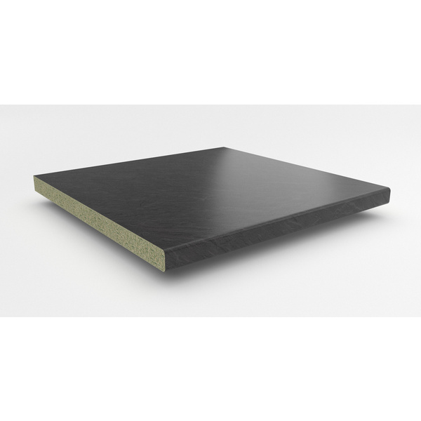 Küchenarbeitsplatte AF 40/133 Hydro beids. gerundet SC475 PE porto schiefer