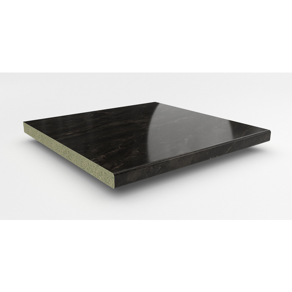 Küchenarbeitsplatte AF 40/133 Hydro beids. gerundet BZ173 SI bronzit schwarz