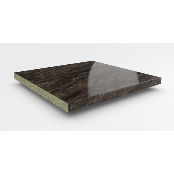 Küchenarbeitsplatte AF 40/133 Hydro beids. gerundet BZ715 SI bronzit braun