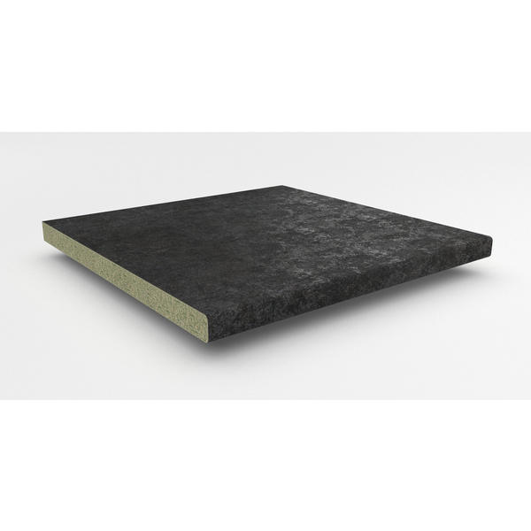 Küchenarbeitsplatte AF 40/133 Hydro beids. gerundet ME477 CE metal plate grau