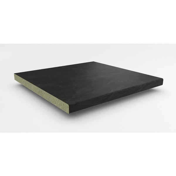 Küchenarbeitsplatte AF 40/133 Hydro beids. gerundet SC114 PAT schwarzschiefer