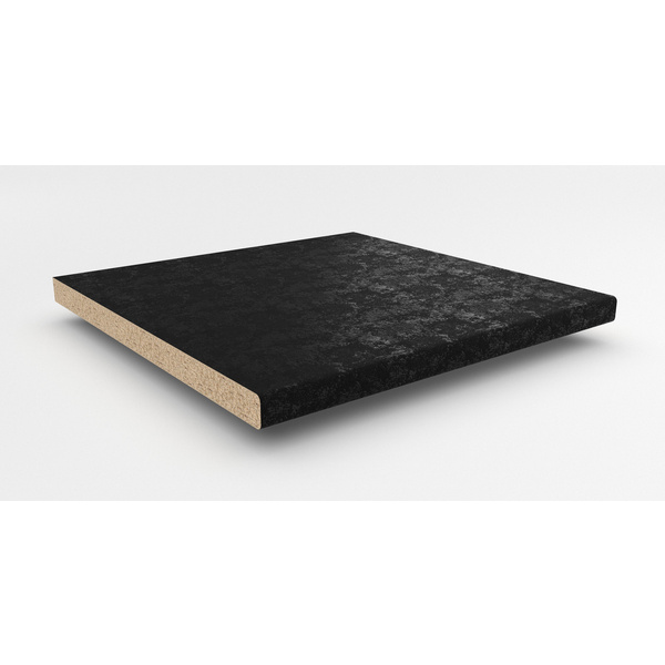 Küchenarbeitsplatte AF 40/133 eins. gerundet 3050x600mm A1 Ce schwarz