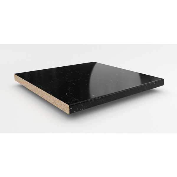 Küchenarbeitsplatte AF 40/133 eins. gerundet 3050x600mm BN112 Si marmor marquina kaviar grau