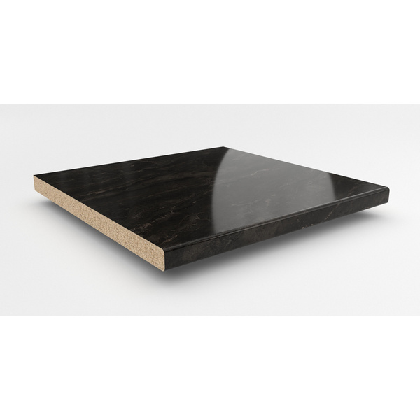 Küchenarbeitsplatte AF 40/133 eins. gerundet 3050x600mm BZ173 Si bronzit schwarz