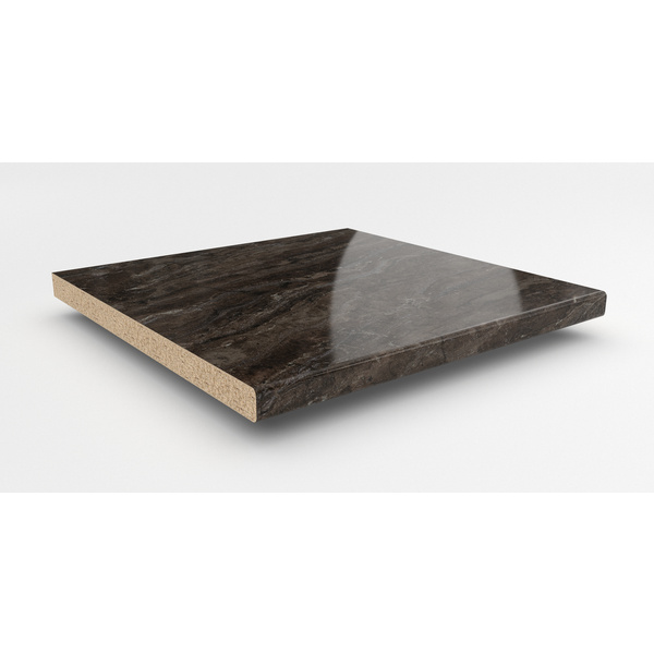 Küchenarbeitsplatte AF 40/133 eins. gerundet 3050x600mm BZ715 Si bronzit braun