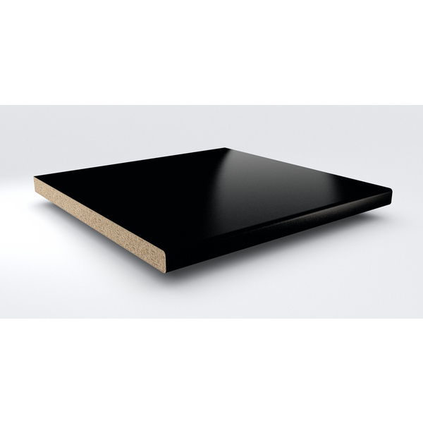 Küchenarbeitsplatte AF 40/133 eins. gerundet 4100x600mm A1 C schwarz