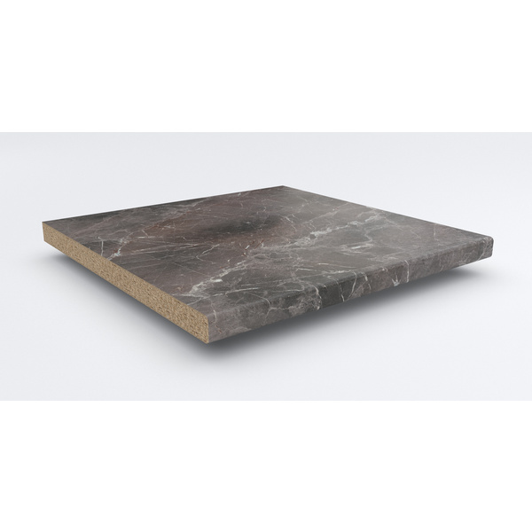 Küchenarbeitsplatte AF 40/133 eins. gerundet 3050x600mm SL120 Pat marmor marquina braun-grau