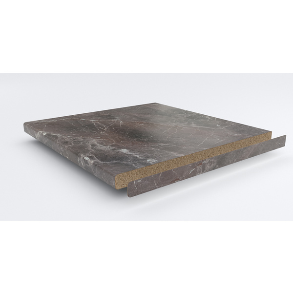 Schichtstoff Kante 650mm SL120 Pat marmor marquina braun-grau