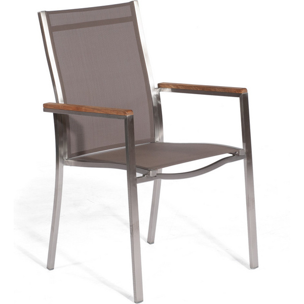 Stapelsessel Artus Textilgewebe taupe Edelstahl 1 Sitzer