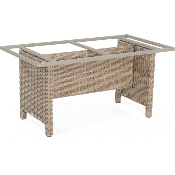 Tischgestell Base-Polyrattan Polyrattan PE-Geflecht rustic-stream Aluminiumgestell 150x80 cm