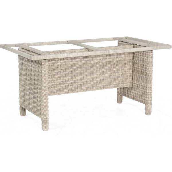 Tischgestell Base-Polyrattan Polyrattan PE-Geflecht white coral Aluminiumgestell 150x80 cm