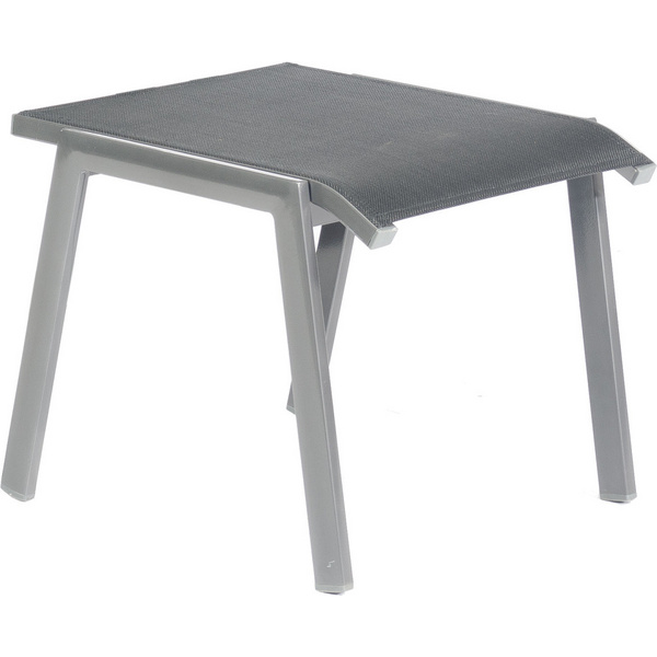 Fußhocker Fresno Textilgewebe schwarz Alu Anthrazit 1 Sitzer