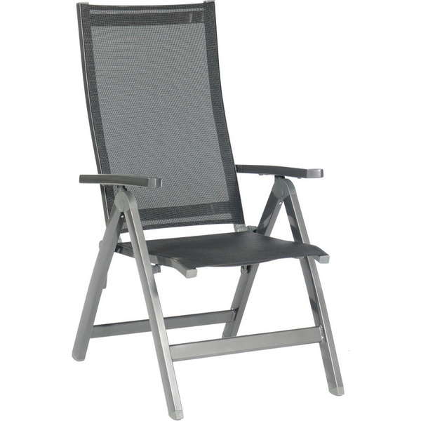 Klappsessel Fresno Textilgewebe schwarz Alu Anthrazit 1 Sitzer