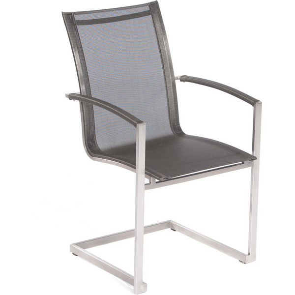 Freischwinger Millenium Textilgewebe metallic-grau Edelstahl 1 Sitzer