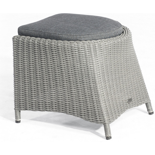 Fußhocker "Para-Plus" Alu/Kunststoffgeflecht rustic-vintage incl. Kissen