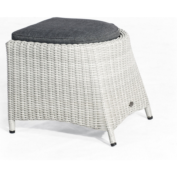 Fußhocker "Para-Plus" Alu/Kunststoffgeflecht silbergrau incl. Kissen