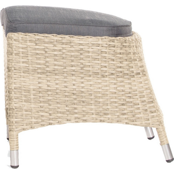 Fußhocker "Para-Basic" Aluminium/Kunststoffgeflecht sandstone inklusive Kissen