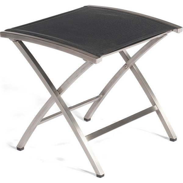 Fußhocker Paragon Textilgewebe schwarz Edelstahl 1 Sitzer