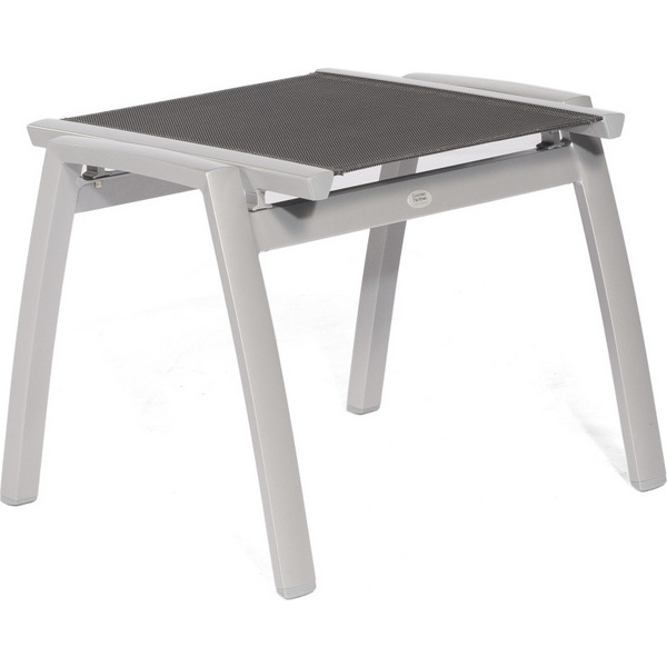 Fußhocker Star Textilgewebe schwarz-silber Alu silber 1 Sitzer