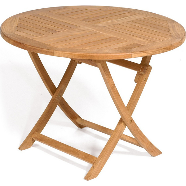Klapptisch "York" 100cm rund Teakholz natur
