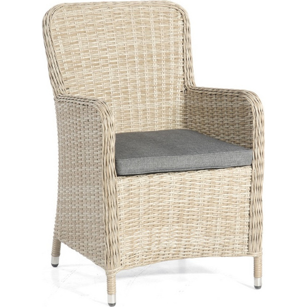 Sessel "Vigo II" Aluminium/Kunststoffgeflecht sandstone inklusive Kissen