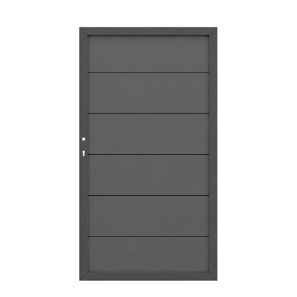 Tor Sichtschutzzaun WPC / Aluminium unbehandelt anthrazit "DESIGN WPC ALU"