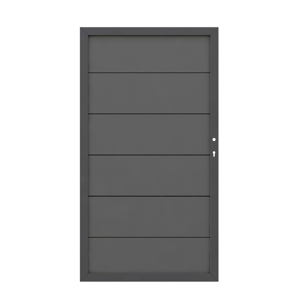 Tor Sichtschutzzaun WPC / Aluminium unbehandelt anthrazit "DESIGN WPC ALU"