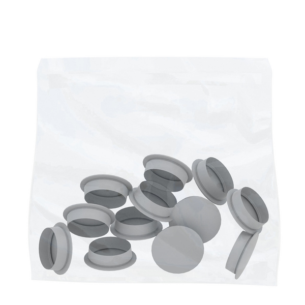 Stopfen Schraublöcher Klemmpf. Silber 5x5x0,5cm