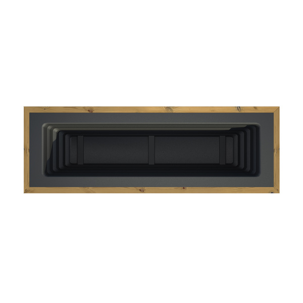 Thermo-Holz 4-Eck Pflanzkasten mit Einsatz, hoch 46x125x64cm