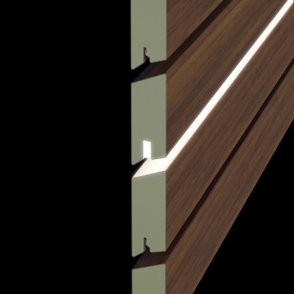 SYSTEM Rhombus Lichtleiste bambus 179x2x6cm