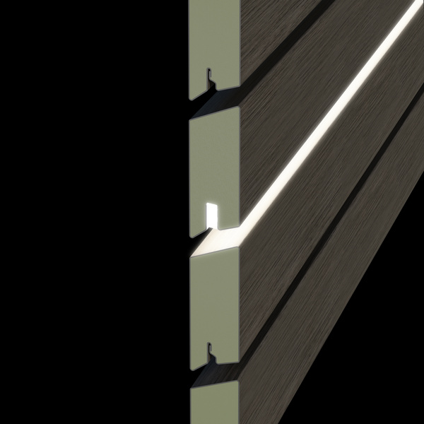 SYSTEM Rhombus Lichtleiste vintage-oak 179x2x6cm