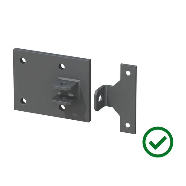 Montageplatte für Tor an Mauer anthrazit 15,5x12x8cm