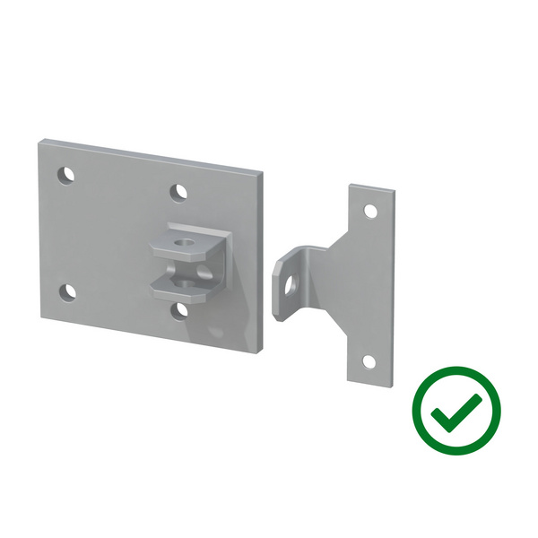 Montageplatte für Tor an Mauer silber 15,5x12x8cm