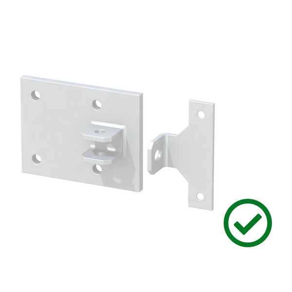 Montageplatte für Tor an Mauer weiß 15,5x12x8cm